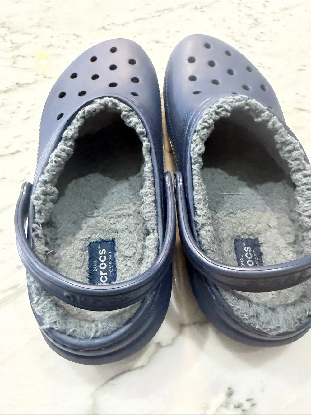 Crocs Kids Navy Blue Lined Classic Clog - Picture 2 of 3